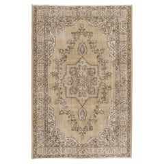 6.3x9.5 Ft Handgeknüpfter Türkischer Wollteppich mit Medaillon Design