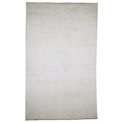 Hand Knotted White Wash Peshawar Pure Wool Oriental Rug