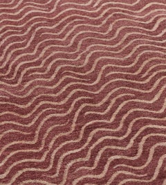 Hand-Knotted Wool and Hemp Waves Rug