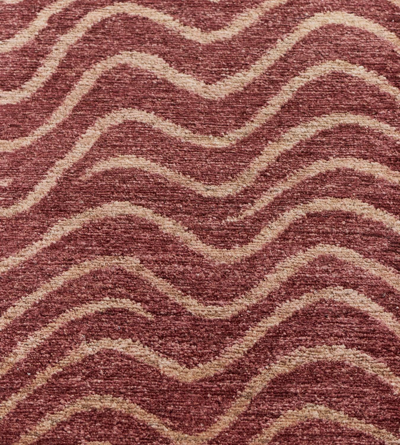 Handgeknüpfter Teppich aus Wolle und Hanf (21. Jahrhundert und zeitgenössisch) im Angebot