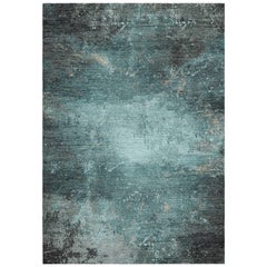 Hand Knotted Wool and Silk Abstract Rug by Gordian