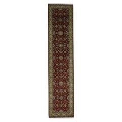 Hand Knotted Wool and Silk Hereke Design 300 Kpsi Runner Rug