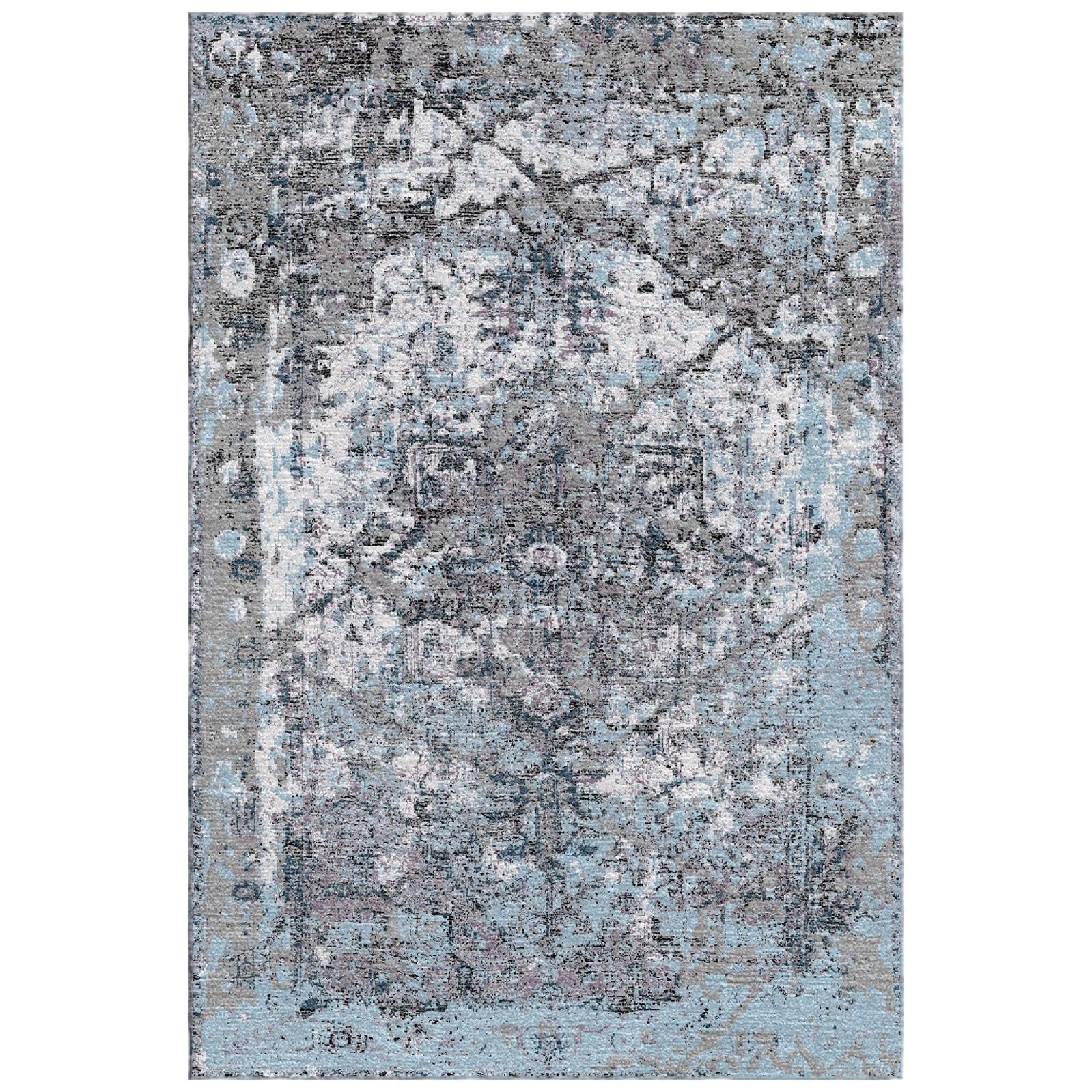 Hand Knotted 3D Modern Persian Rug Design in Blue by Gordian For Sale ...