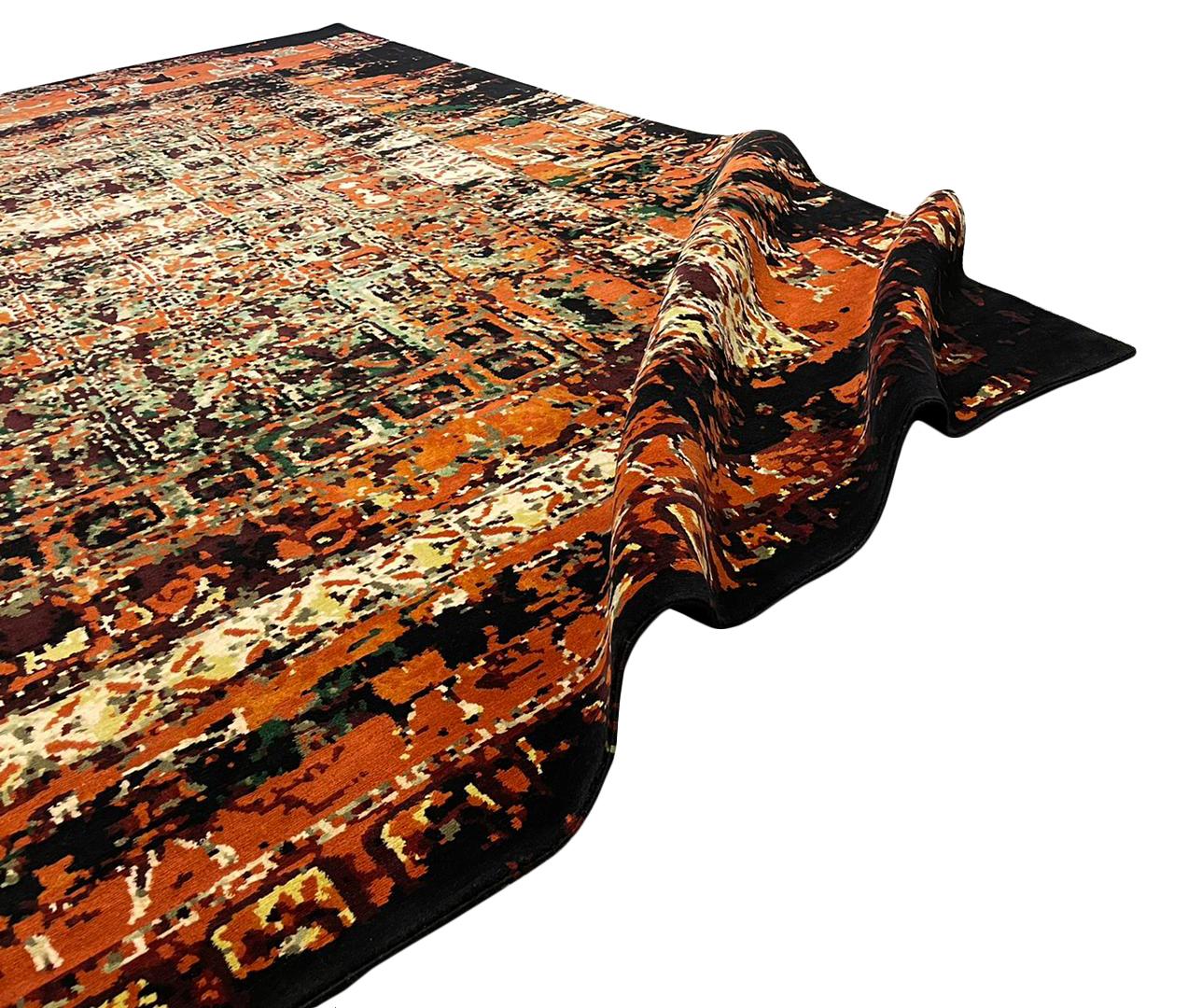 Nepalese Hand Knotted Wool and Silk Rug from Pazyryk Reborn by Gordian Rugs For Sale
