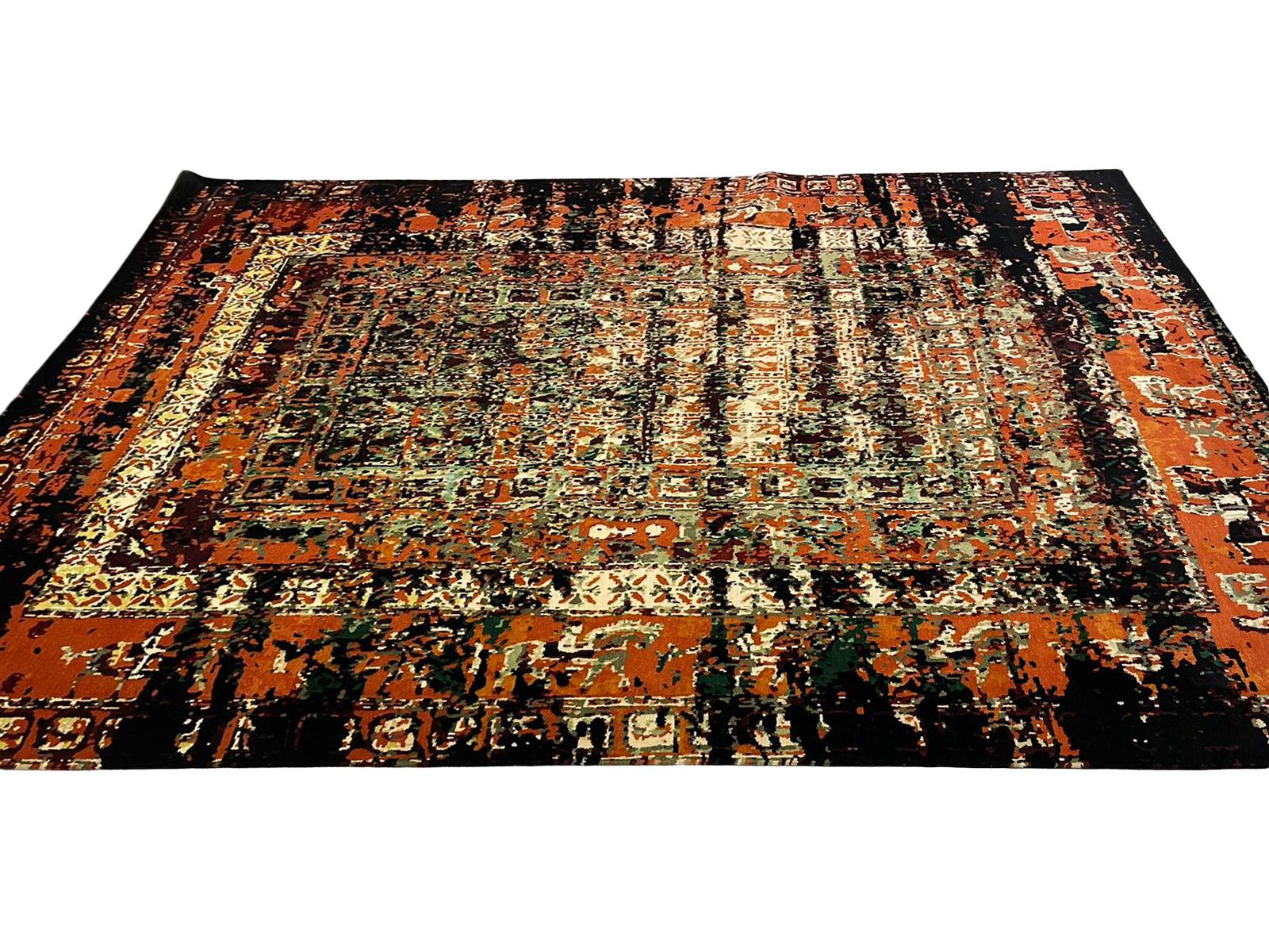 Hand Knotted Wool and Silk Rug from Pazyryk Reborn by Gordian Rugs In New Condition For Sale In New York, NY