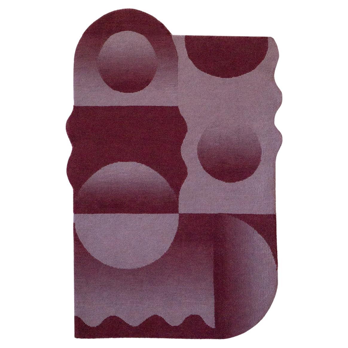Jensin Okunishi Studio Scorched Rose Handgeknüpfter Wollteppich Ombré im Angebot