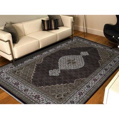 Hand Knotted Wool and Silk Tabriz Mahi 250 Kpsi Oriental Rug