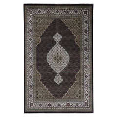 Hand Knotted Wool and Silk Tabriz Mahi 250 Kpsi Oriental Rug