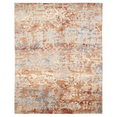 Hand-Knotted 8'x10' Wool and Viscose Modern Rug