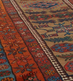Hand-Knotted Wool Antique Circa-1900 Serab Runner