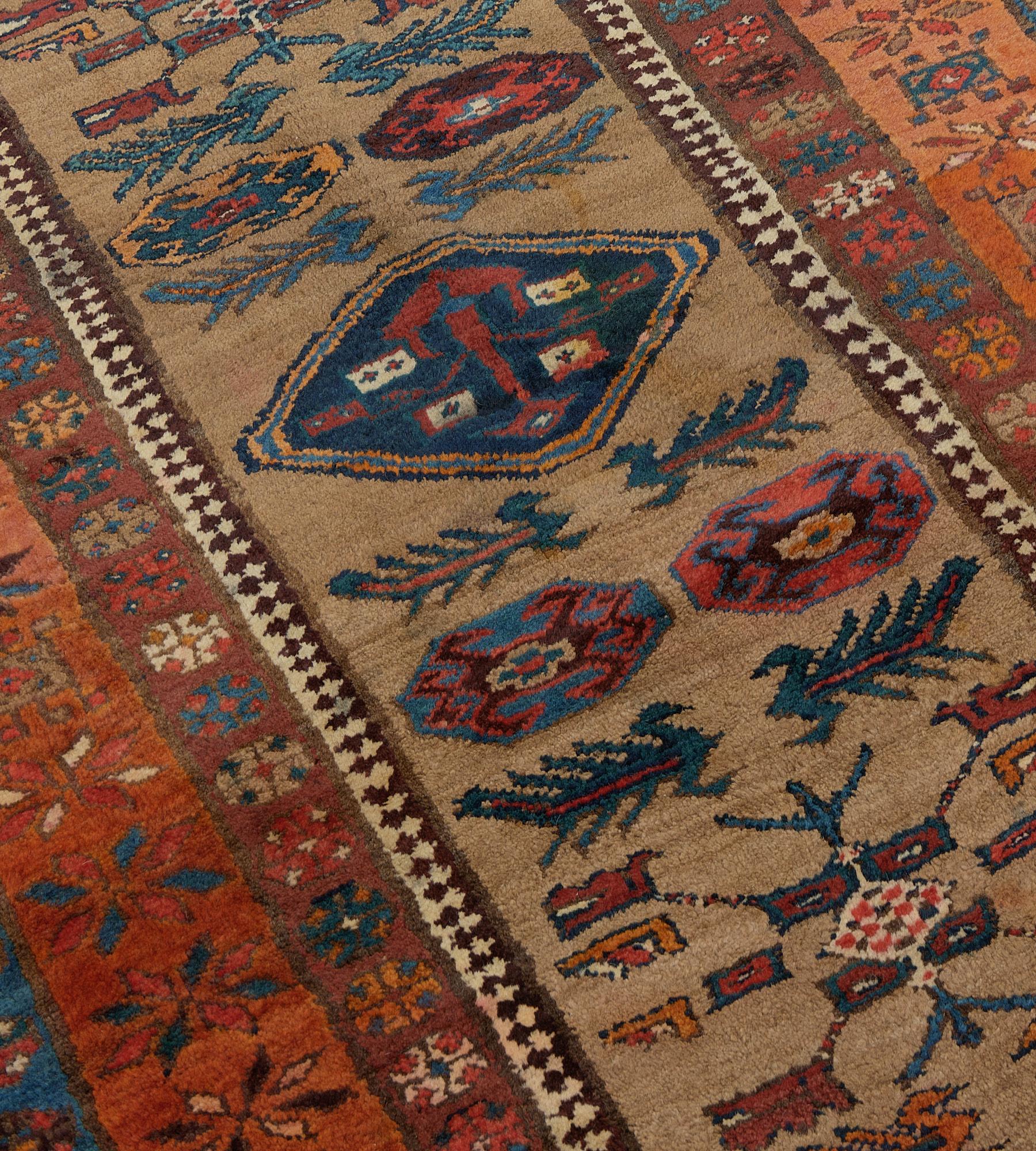 Persian Hand-Knotted Wool Antique Circa-1900 Serab Runner  For Sale