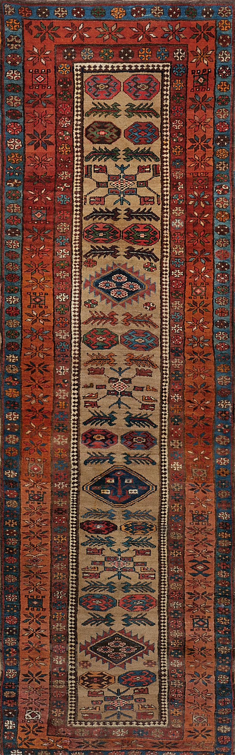 Hand-Knotted Wool Antique Circa-1900 Serab Runner  For Sale 2