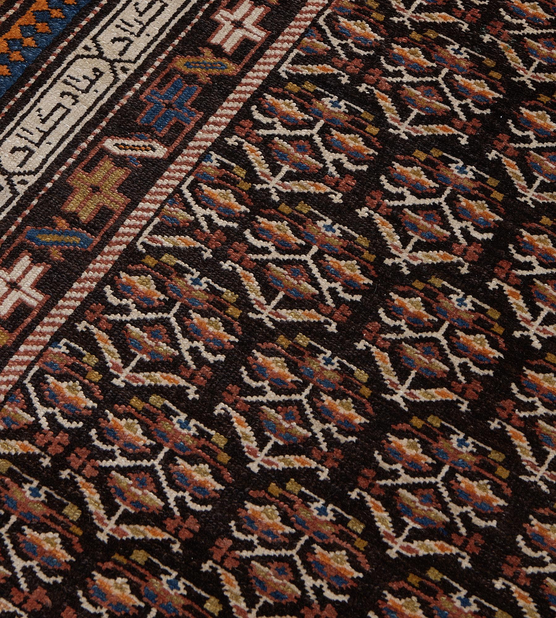 Hand-Knotted Wool Antique Circa-1920 Persian Serab Runner In Good Condition For Sale In West Hollywood, CA