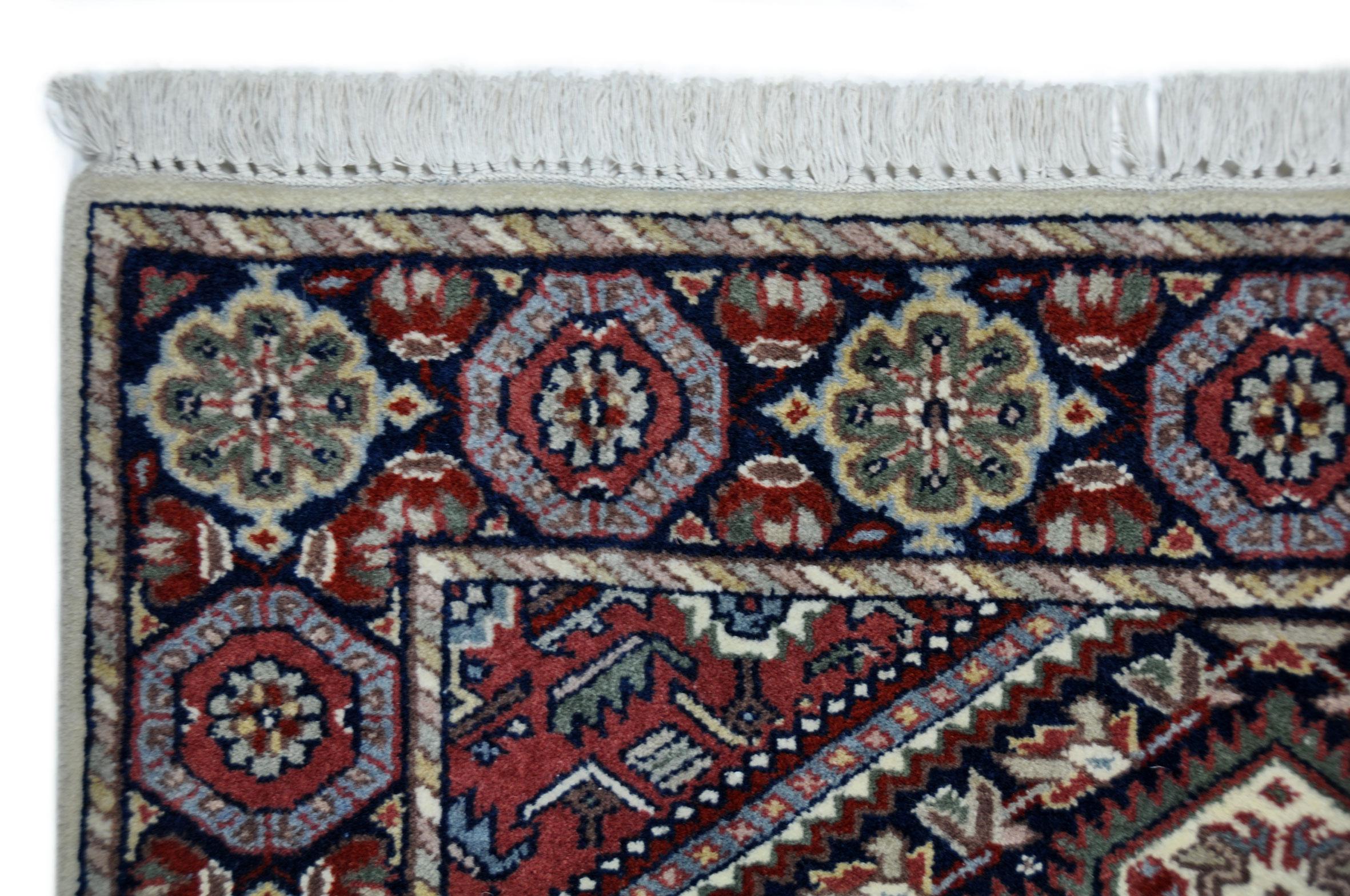 Other Hand Knotted Wool Brown Rug Runner Bidjar For Sale