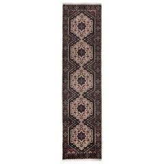 Hand Knotted Wool Brown Rug Runner Bidjar