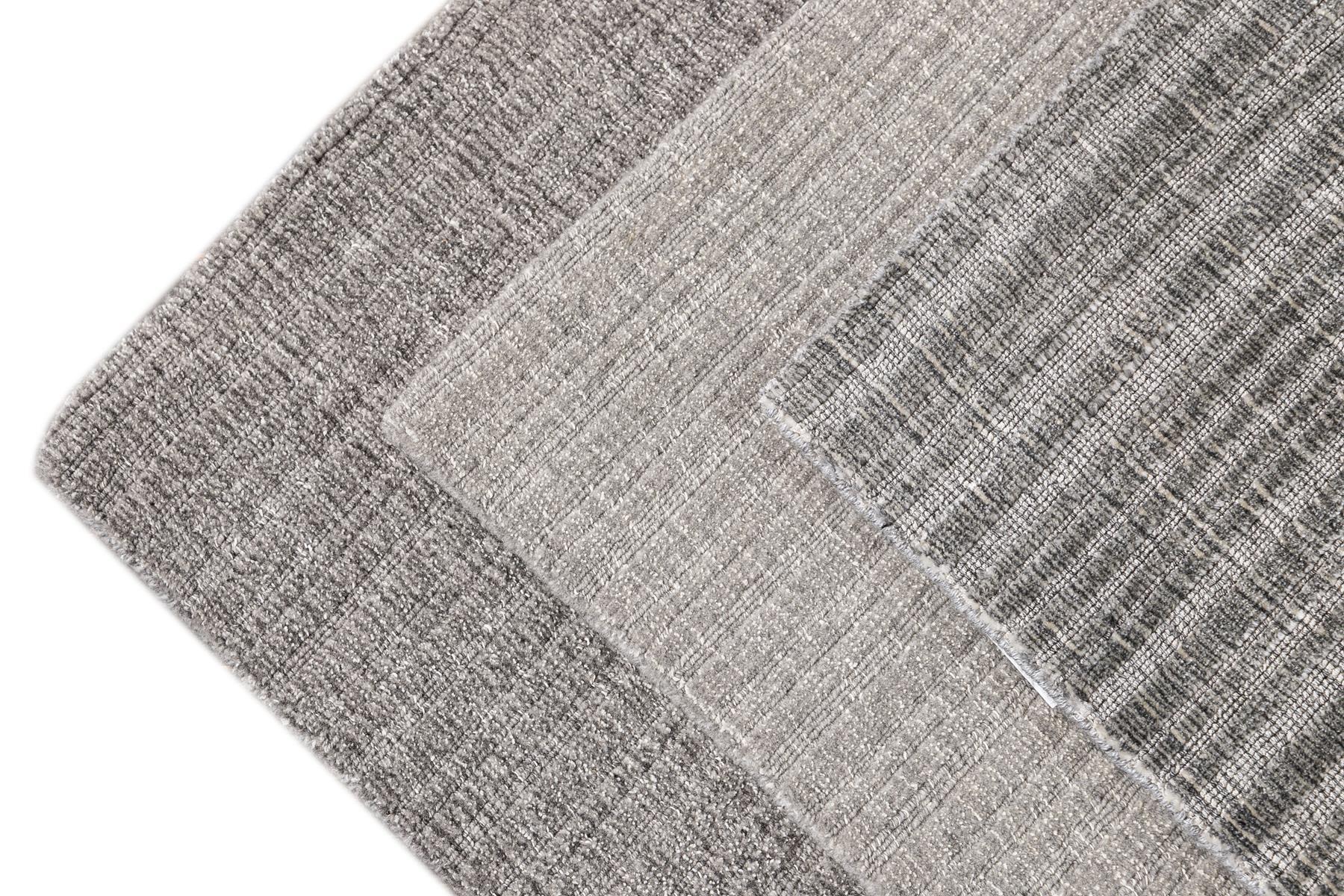 Solid-colored wool textured custom rug. Custom sizes and colors made-to-order. 

Material: Wool
Lead Time: Approx. 15-20 weeks available
Colors: As shown, other custom colors and styles available
Made in Tibet 
Price listed is for an 8' x 10'