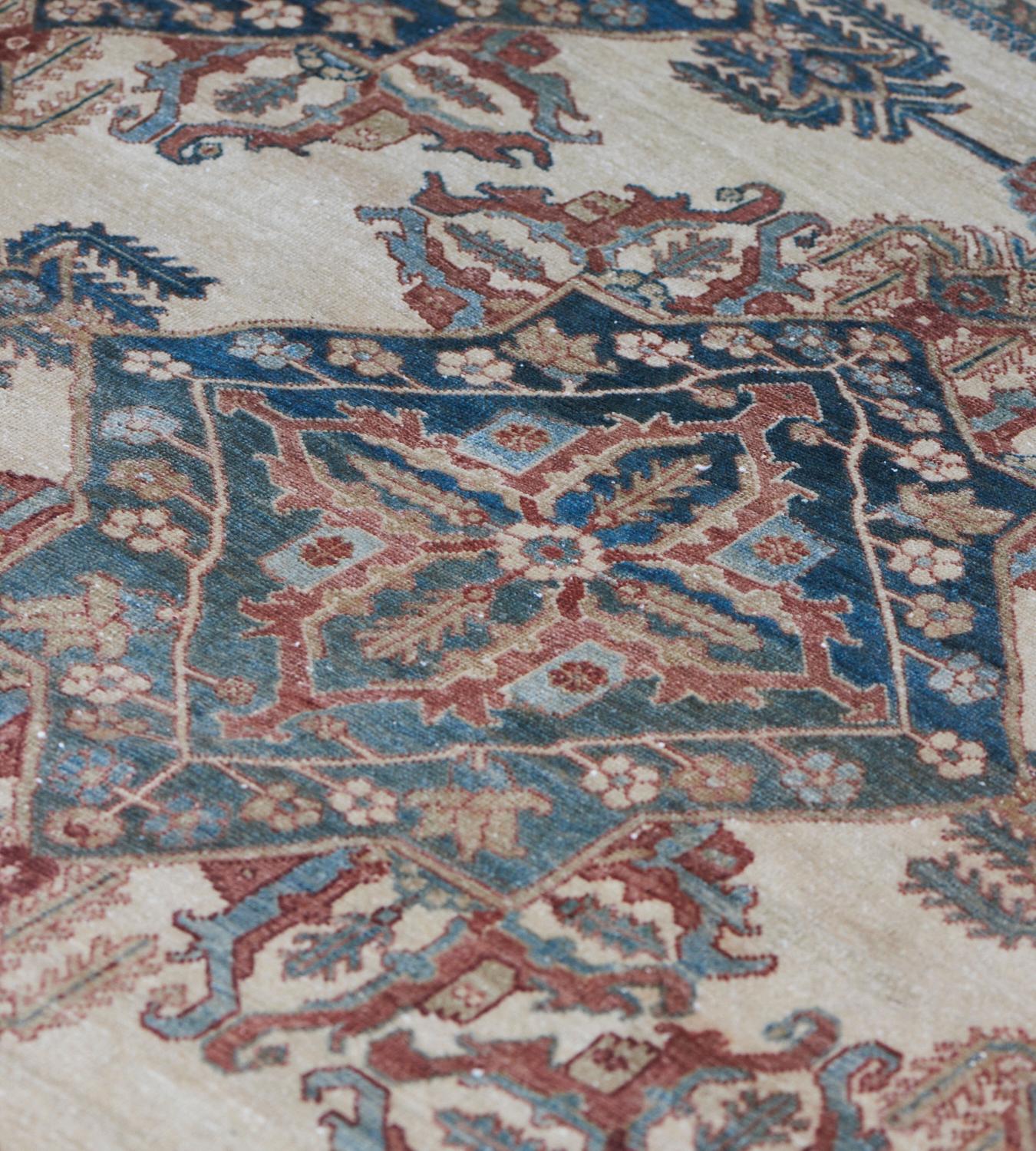 Hand-Knotted Wool Floral Persian Bakhtiairi Rug 14'2