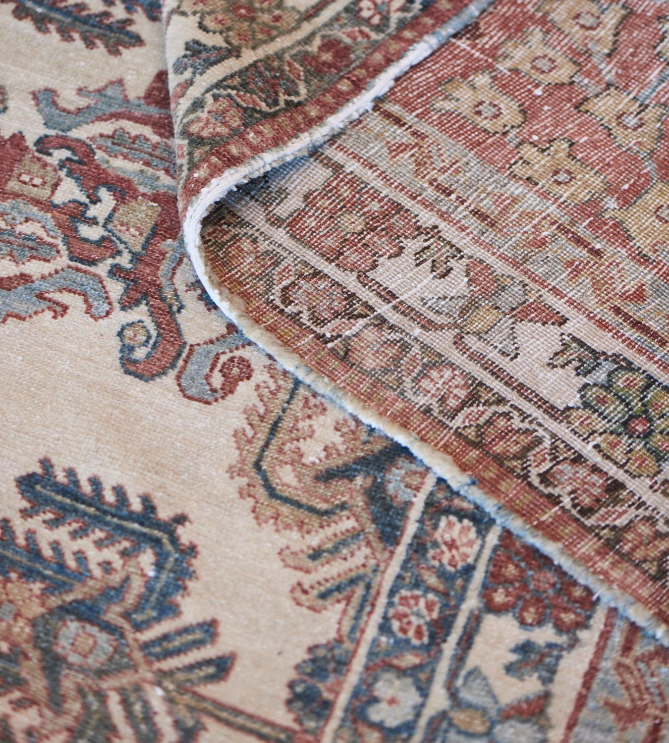 Hand-Knotted Wool Floral Persian Bakhtiairi Rug 14'2