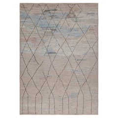 Tapis marocain en laine nouée à la main, 9' x 12'