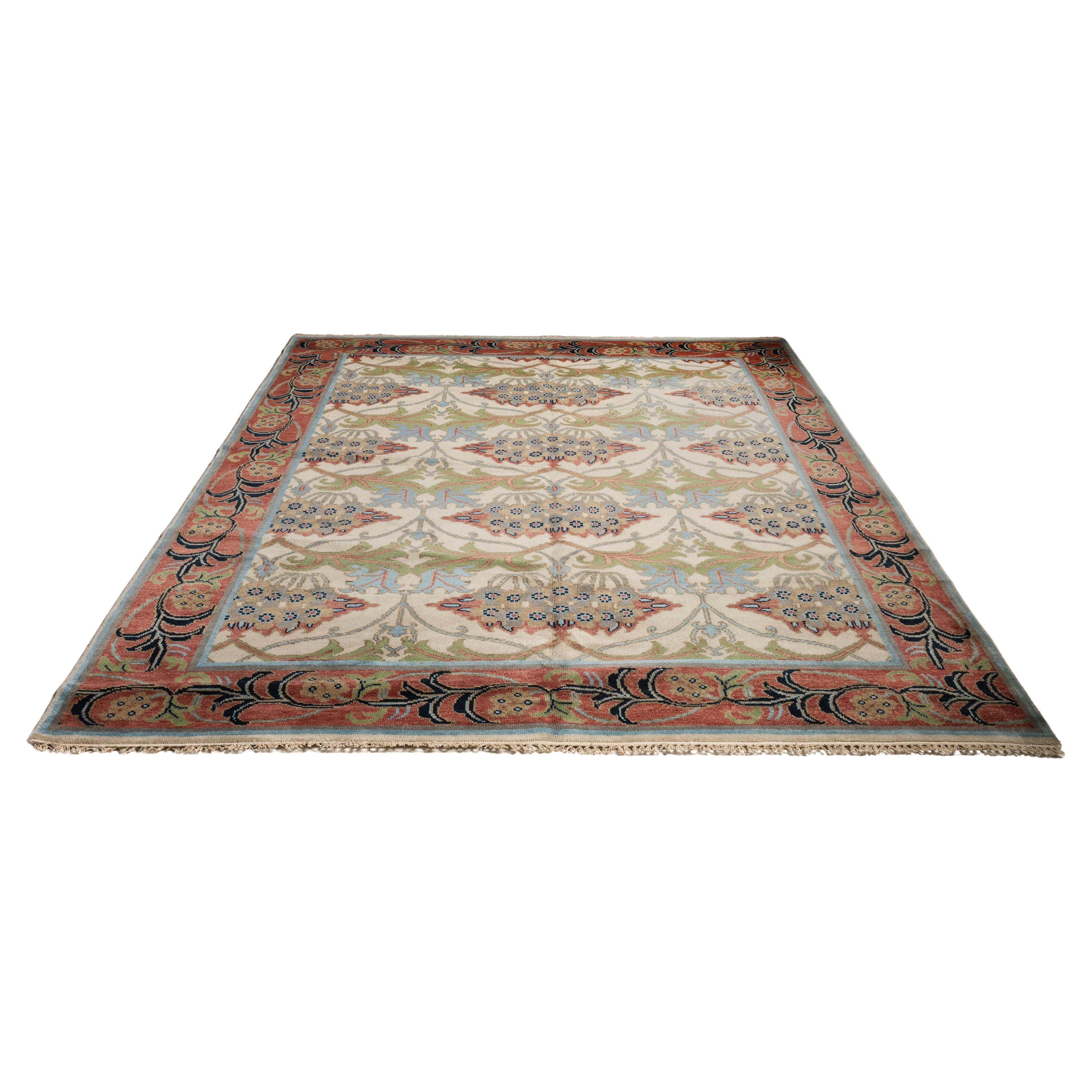 Hand Knotted Wool Rug, America 1900 For Sale