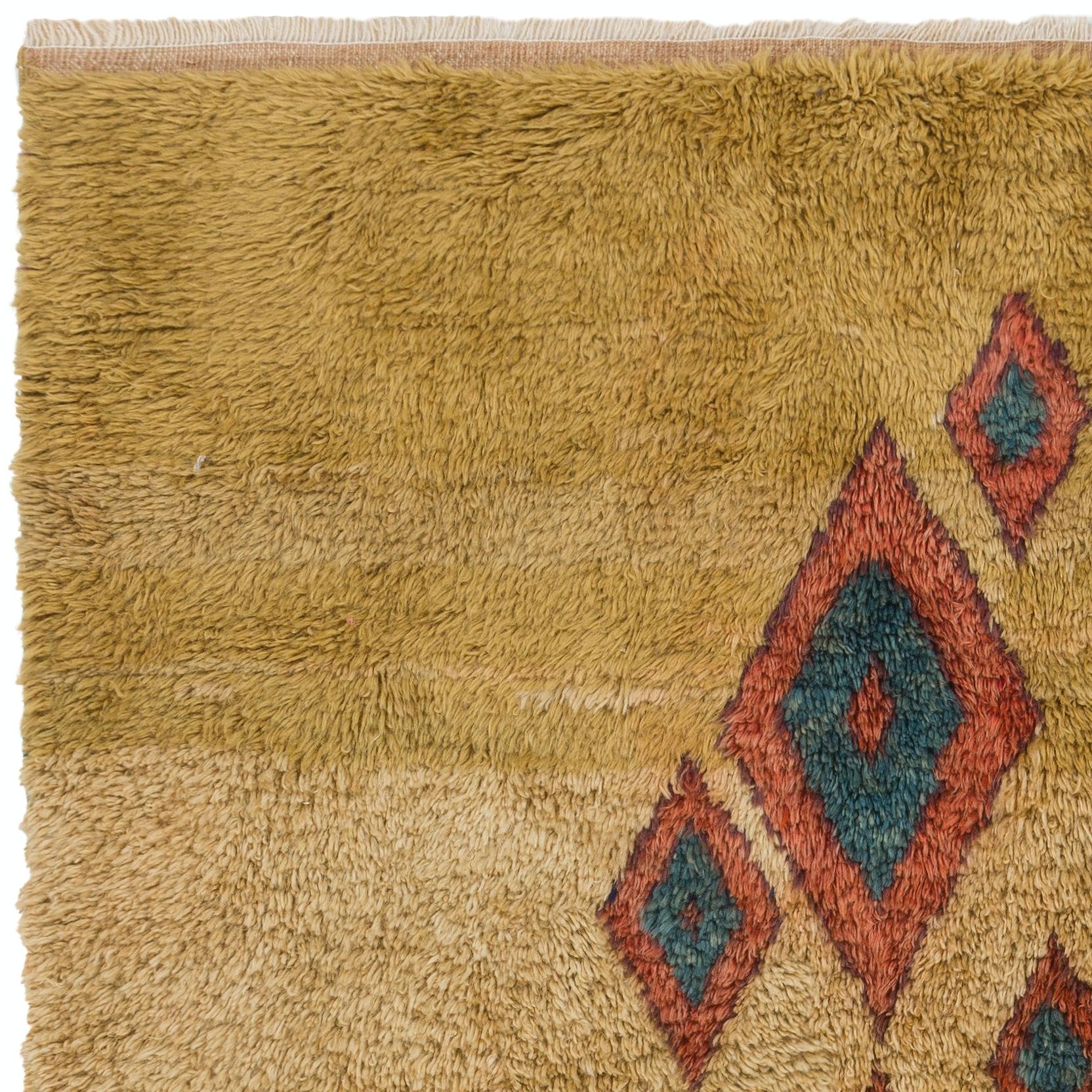 Turkish Hand-knotted Wool Rug. Custom Options Available. Moroccan Berber Style Carpet For Sale