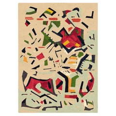 Hand-knotted wool rug "Fragments" by Juan Del Prete