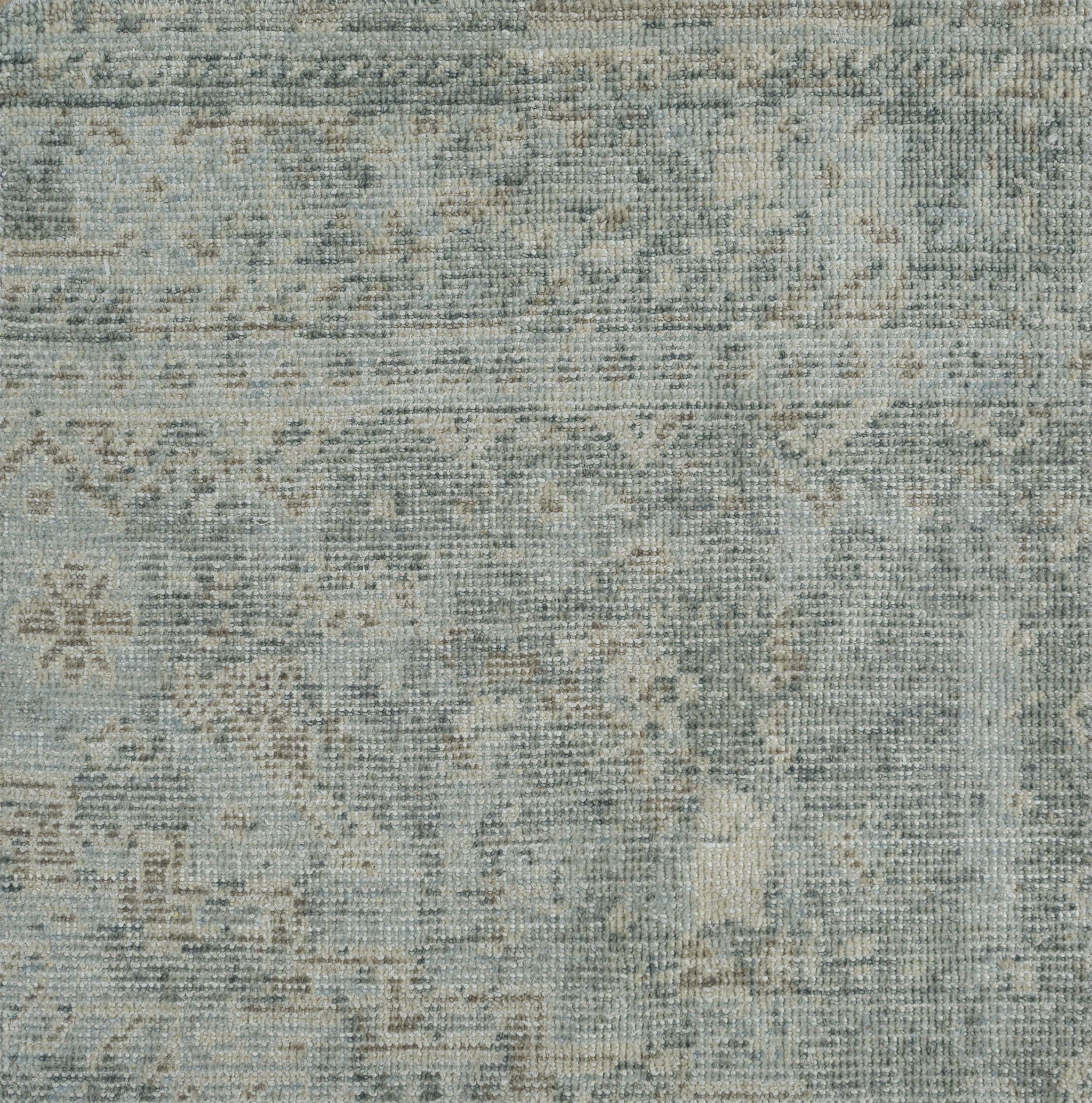 Indian Hand-Knotted Wool Rug in Ashley Blue and Blue Haze, Transitional Floral Design For Sale