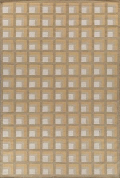 Handgeknüpfter Wollteppich in Royal Gold und Sonnenblume, Contemporary Textural Design