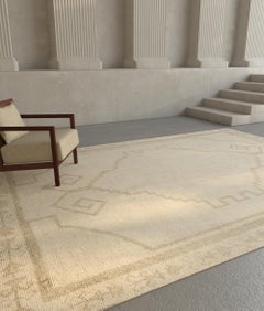 Hand-Knotted Wool Rug in White Ice and Driftwood, Modern Organic Design