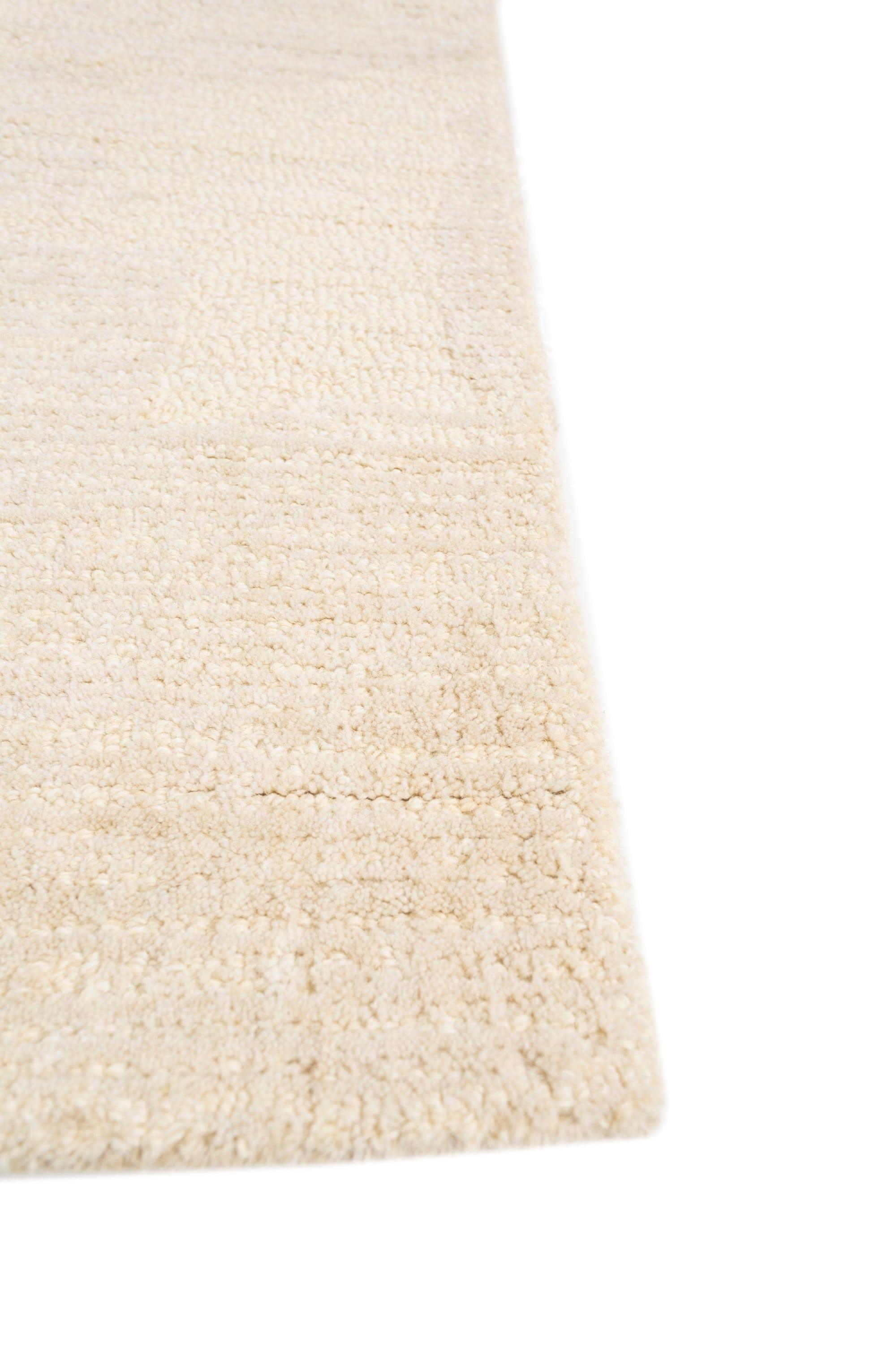 Alfombra de Lana Anudada a Mano en Blanco Invierno y Blanco Nieve, Elegante Diseño Minimalista Moderno en venta