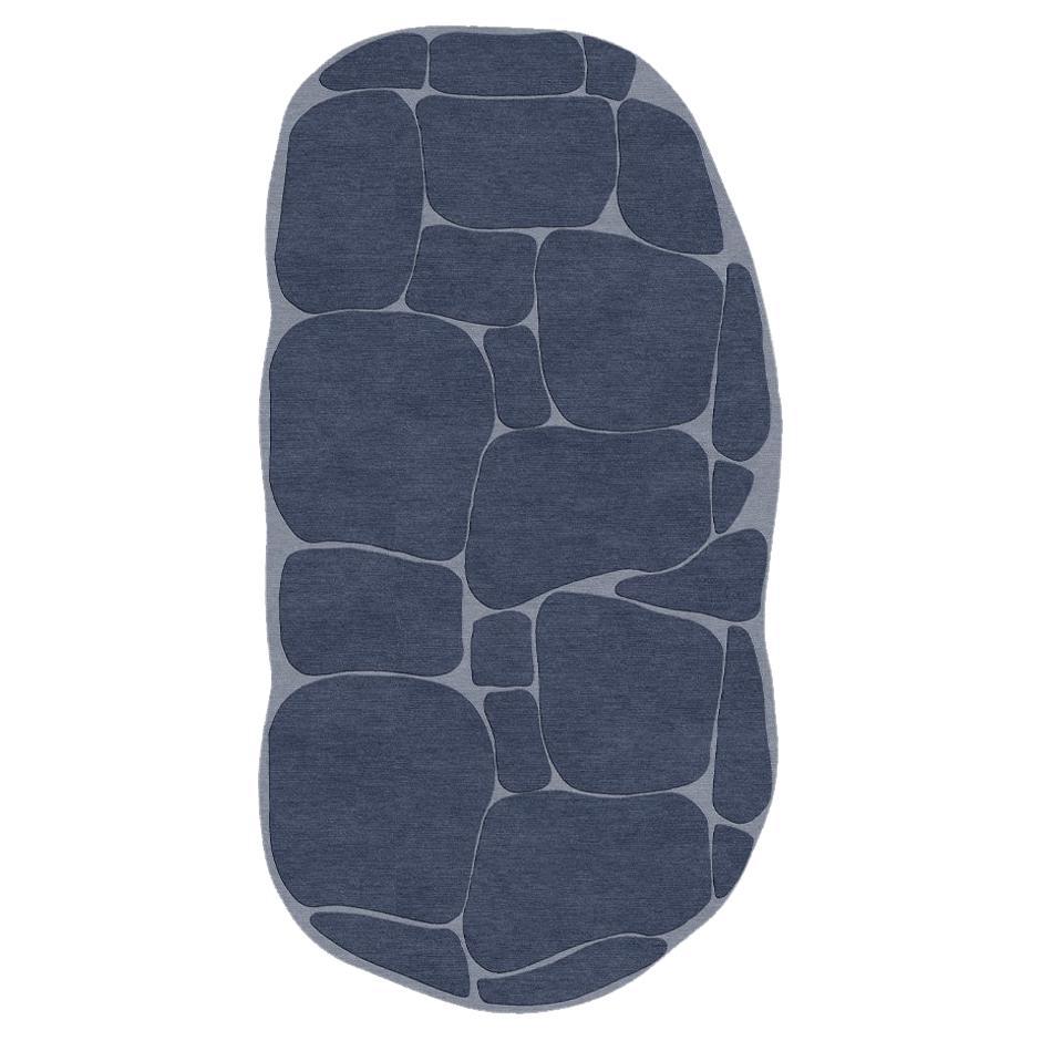 Hand-knotted wool rug "Marine Rock" by Lalana For Sale