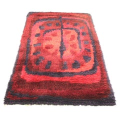 Hand-Knotted Wool Rug Red