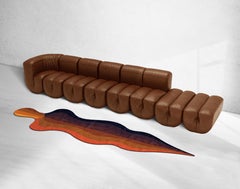 Hand-knotted wool rug "Wavy figure" by Roberto Aizenberg