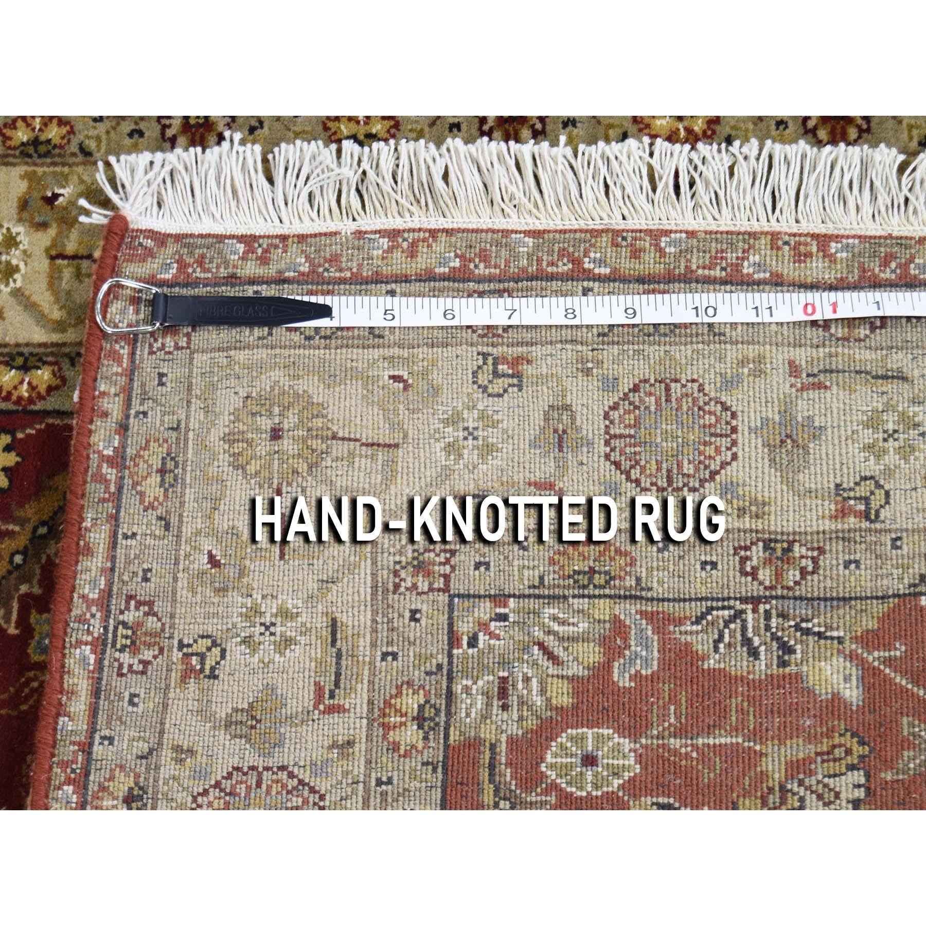 Hand Knotted Wool and Silk Hereke Design 300 Kpsi Runner Oriental Rug 5