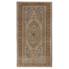 Hand-Knotted Wool Vintage Floral Authentic Turkish Rug