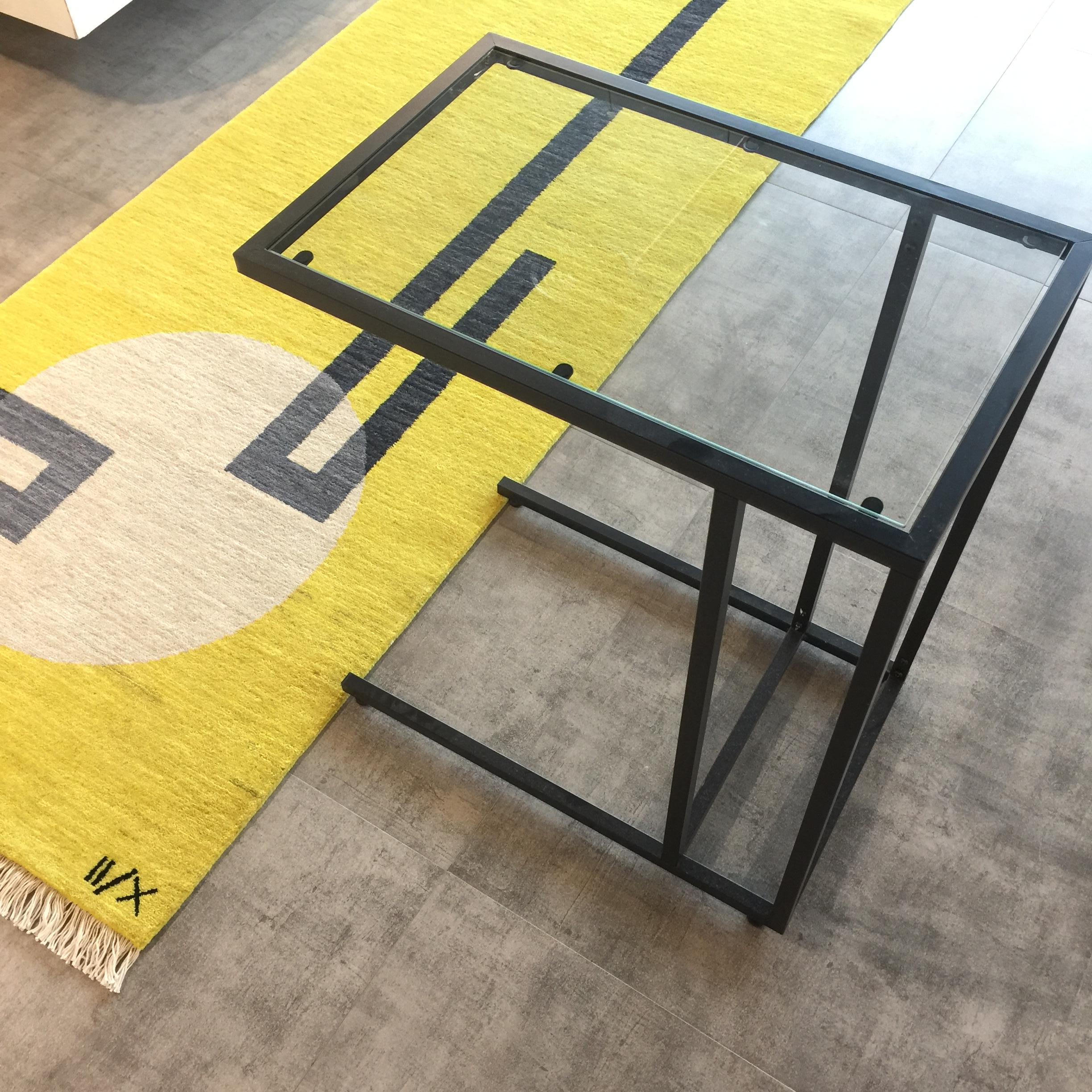 Rug Light hole - Geometric Carpet Yellow  White Black Runner Hand knotted Afghan In New Condition For Sale In Dubai, Dubai