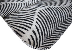 Hand Knotted Zebra Rugs in Style of Art Deco Djoharian Collection 7 x 4 ft