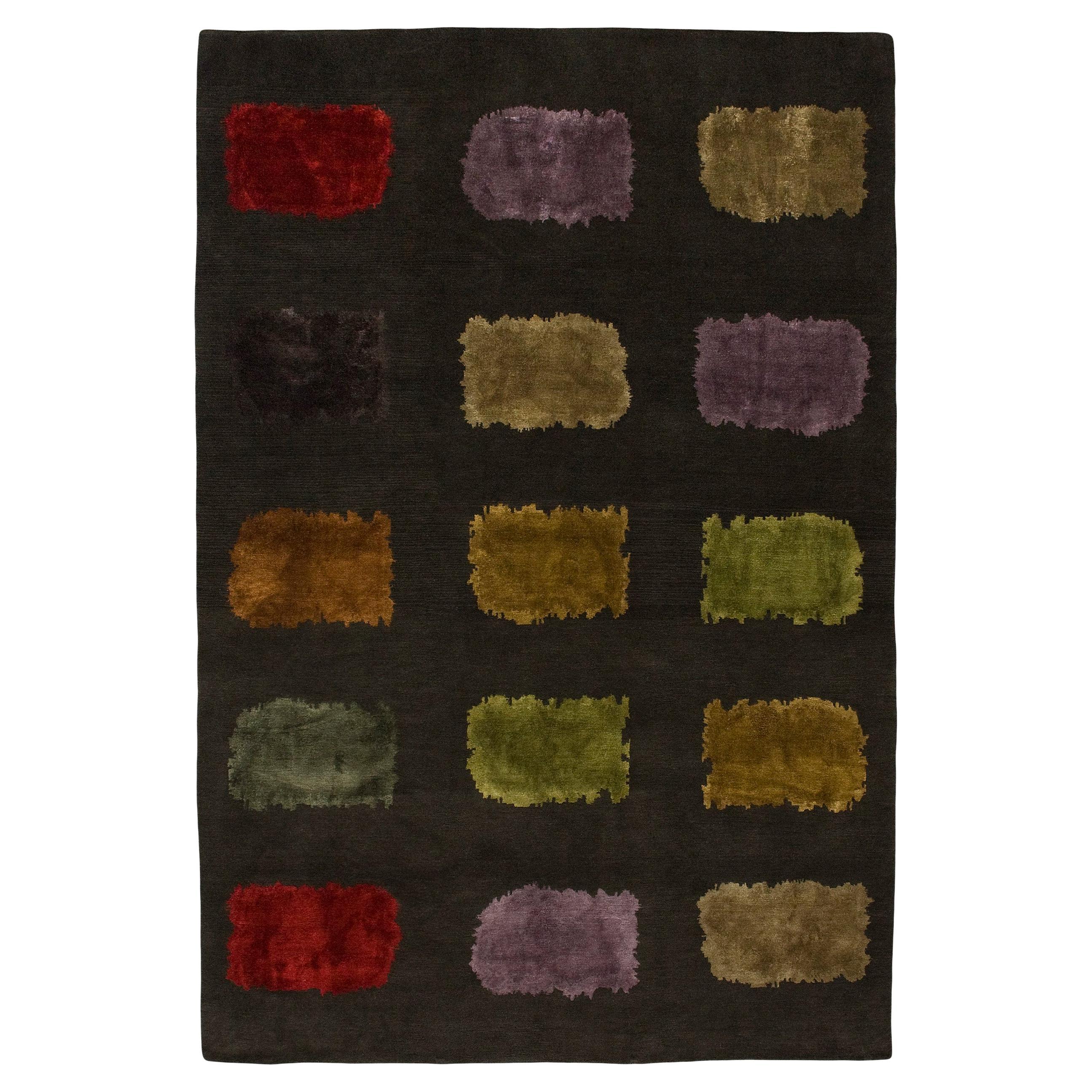 Luxury Modern Hand-Knottted Adaptations Pakkuman Jewels 12x16 Rug For Sale