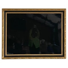 Handlackierter Klavierdeckel in vergoldetem Holzrahmen