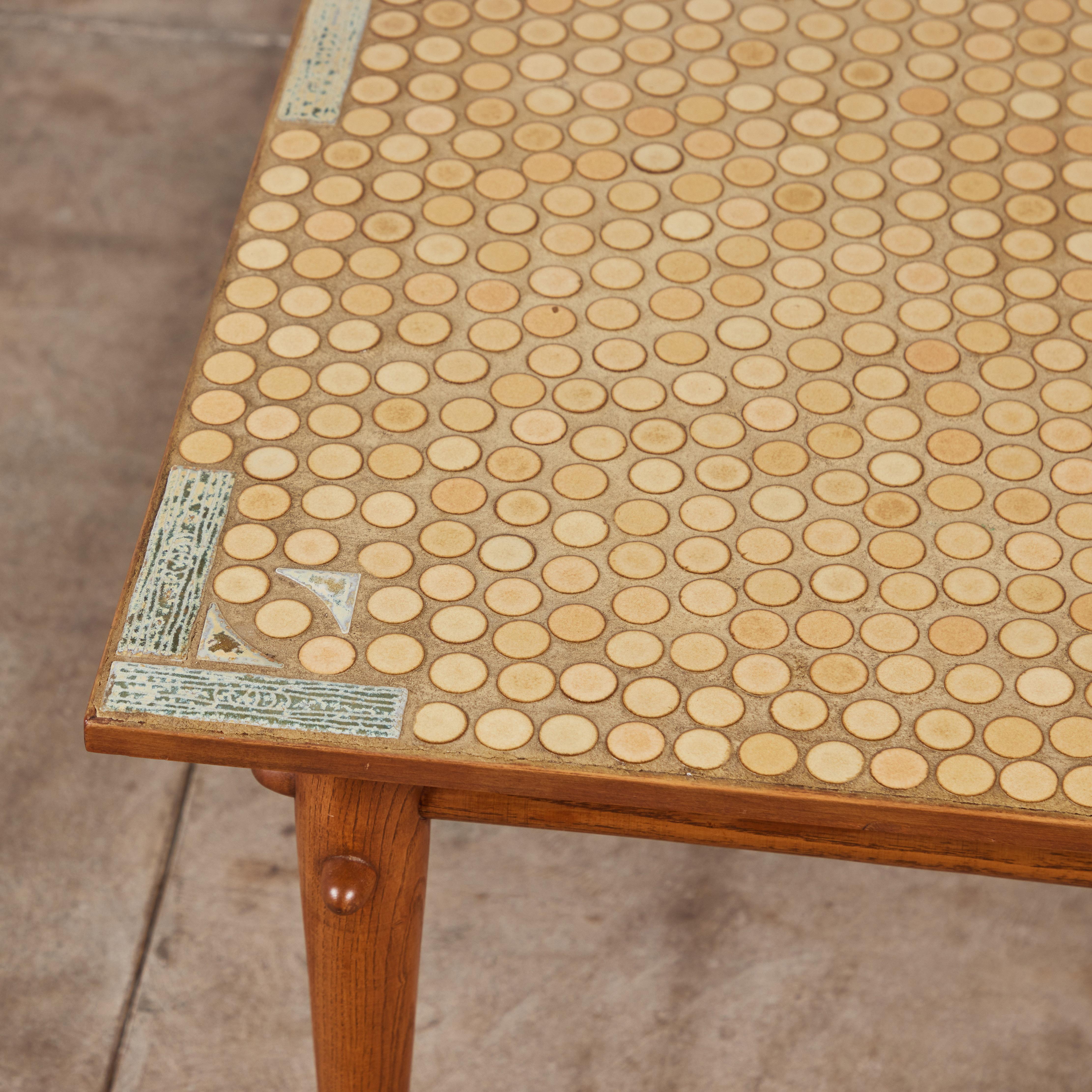 Hand Laid Mosaic Tile Coffee Table in the Style of Tue Poulsen 2