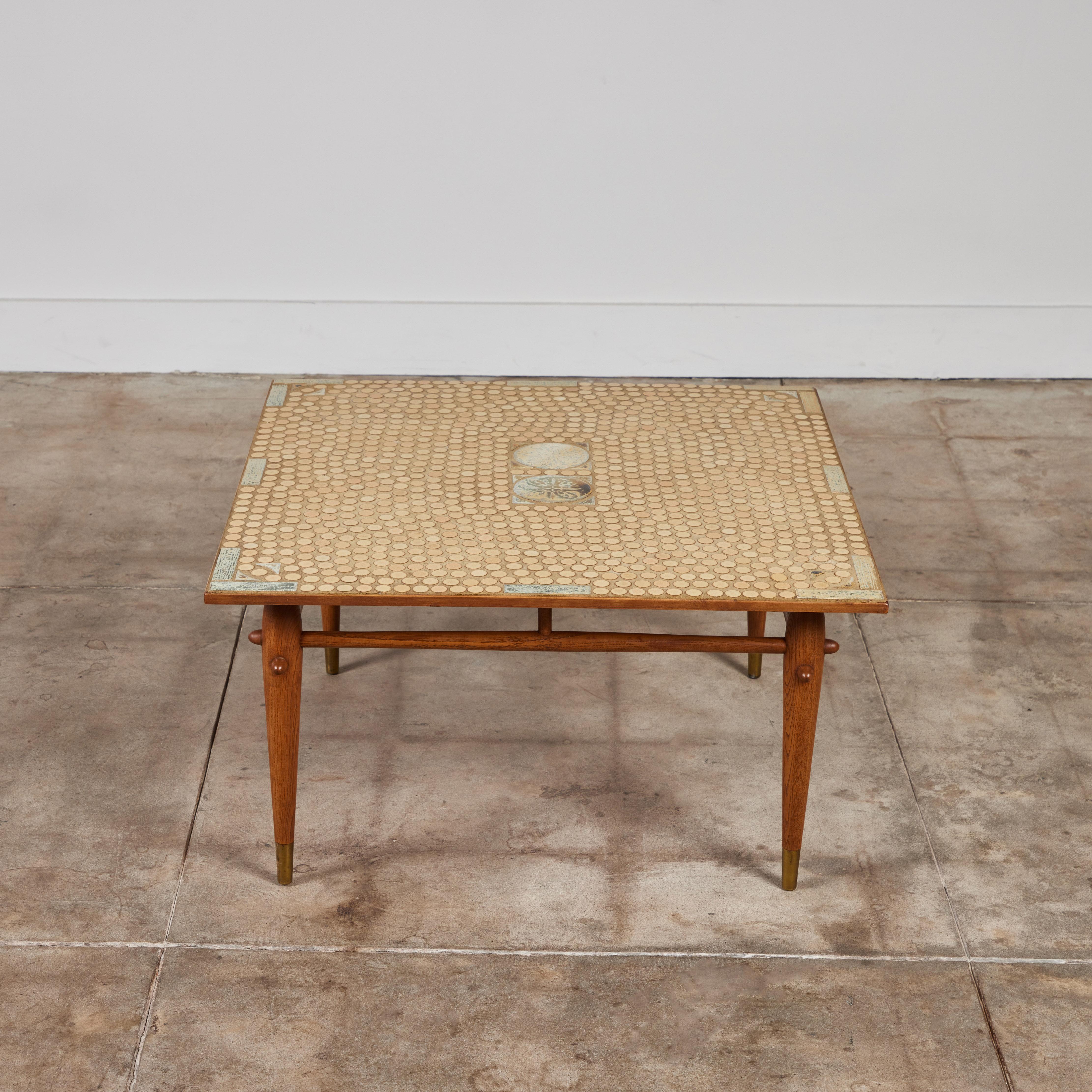 20th Century Hand Laid Mosaic Tile Coffee Table in the Style of Tue Poulsen
