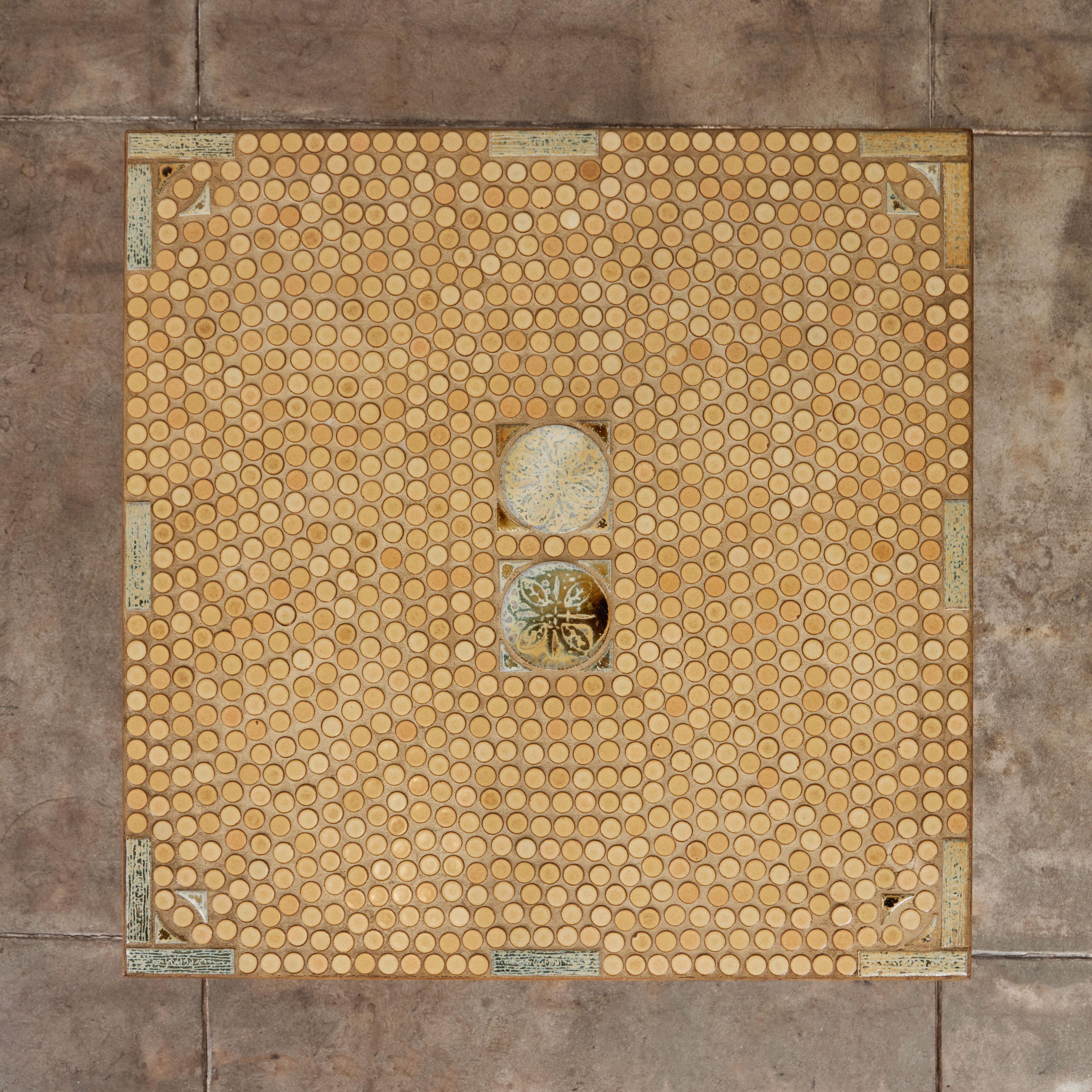 Ceramic Hand Laid Mosaic Tile Coffee Table in the Style of Tue Poulsen