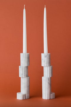 Kerzenhalter „Rovinette“ aus handgeschmiedetem Marmor, Ilaria Bianchi