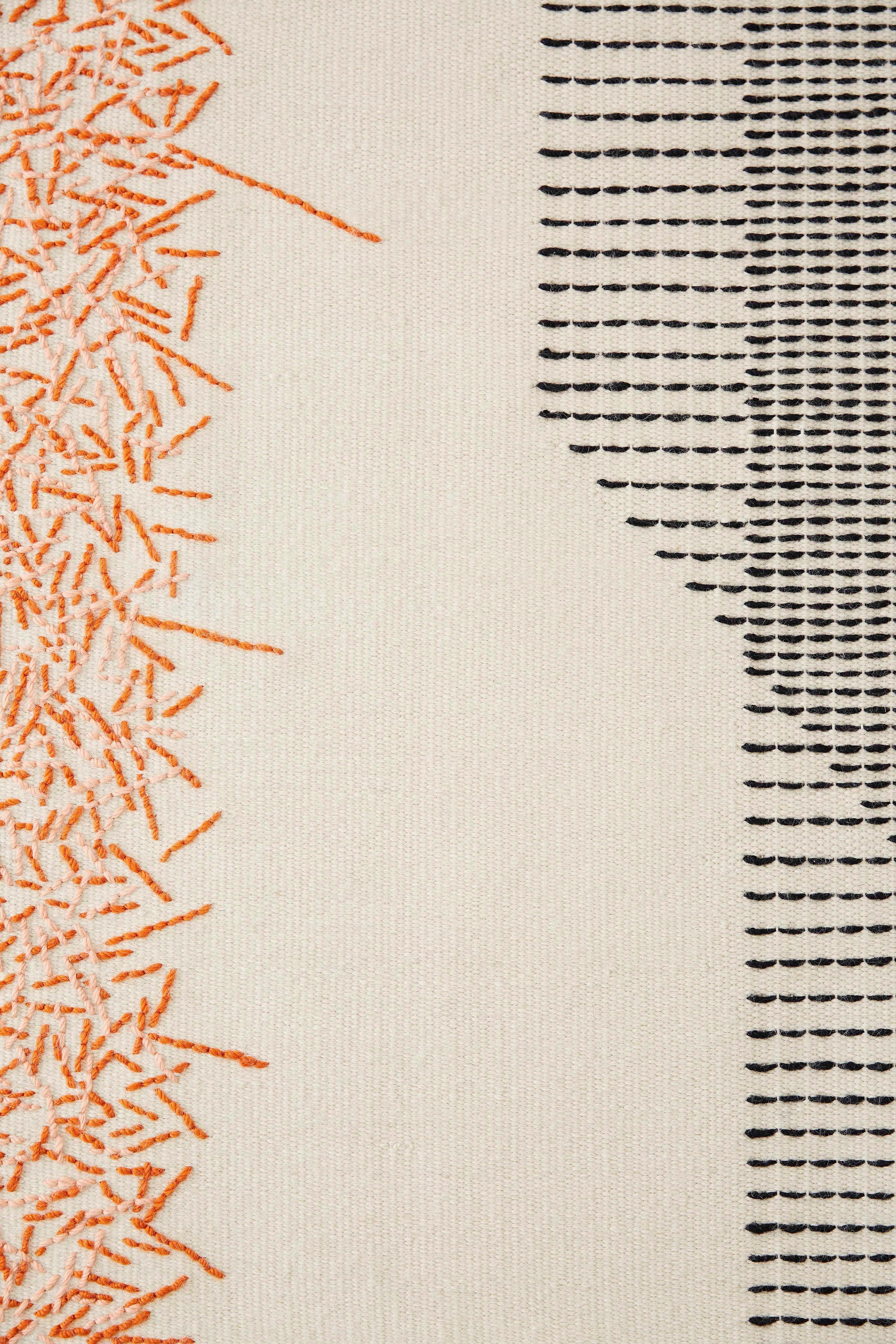 Learning about embroidery – GAN’s incredible craft and strength – Raw-Edges found themselves drawn to the aesthetics on its reverse side. The ‘back stitch’ has an unintentional hidden beauty to it, that one might so easily miss. Their aim was to
