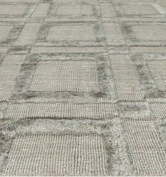 Hand-Loomed Abstract Rug in and Grey "Mason Grid" by Doris Leslie Blau