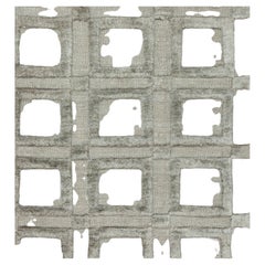Hand-Loomed Abstract Rug in and Grey "Mason Grid" by Doris Leslie Blau