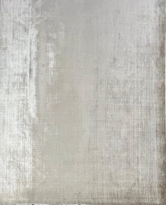 Tapis de sol contemporain tissé à la main, Breeze Design, 6'6¨x 9'7¨, Kela Silk Gold