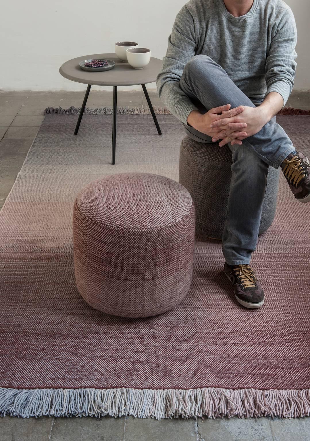 Modern Hand-Loomed Nanimarquina Shade Pouf 4B by Begüm Cana Özgür For Sale