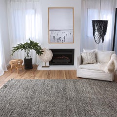 Hand Loomed Super Soft Customizable Karma Rug in Charcoal Extra Large