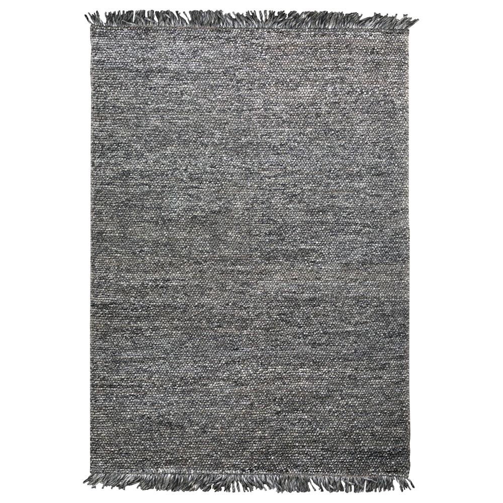 Hand Loomed Super Soft Customizable Karma Rug in Charcoal Large For Sale